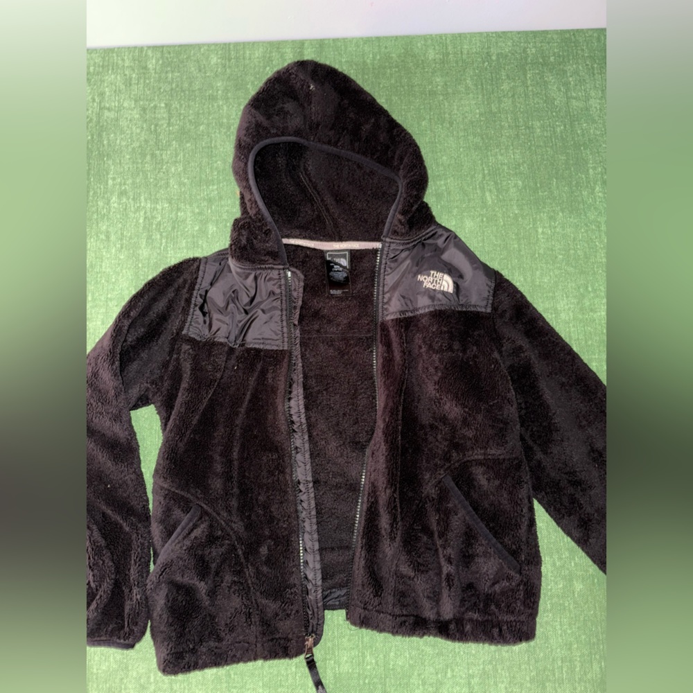 The North Face Girls Black Hooded Fleece Jacket